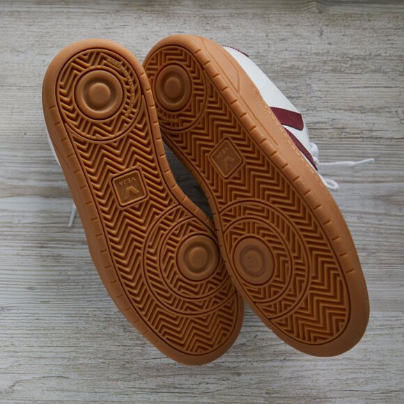 Veja V-12 Women's Leather White Marsala Shoes | Size 10 - Picture 10 of 10